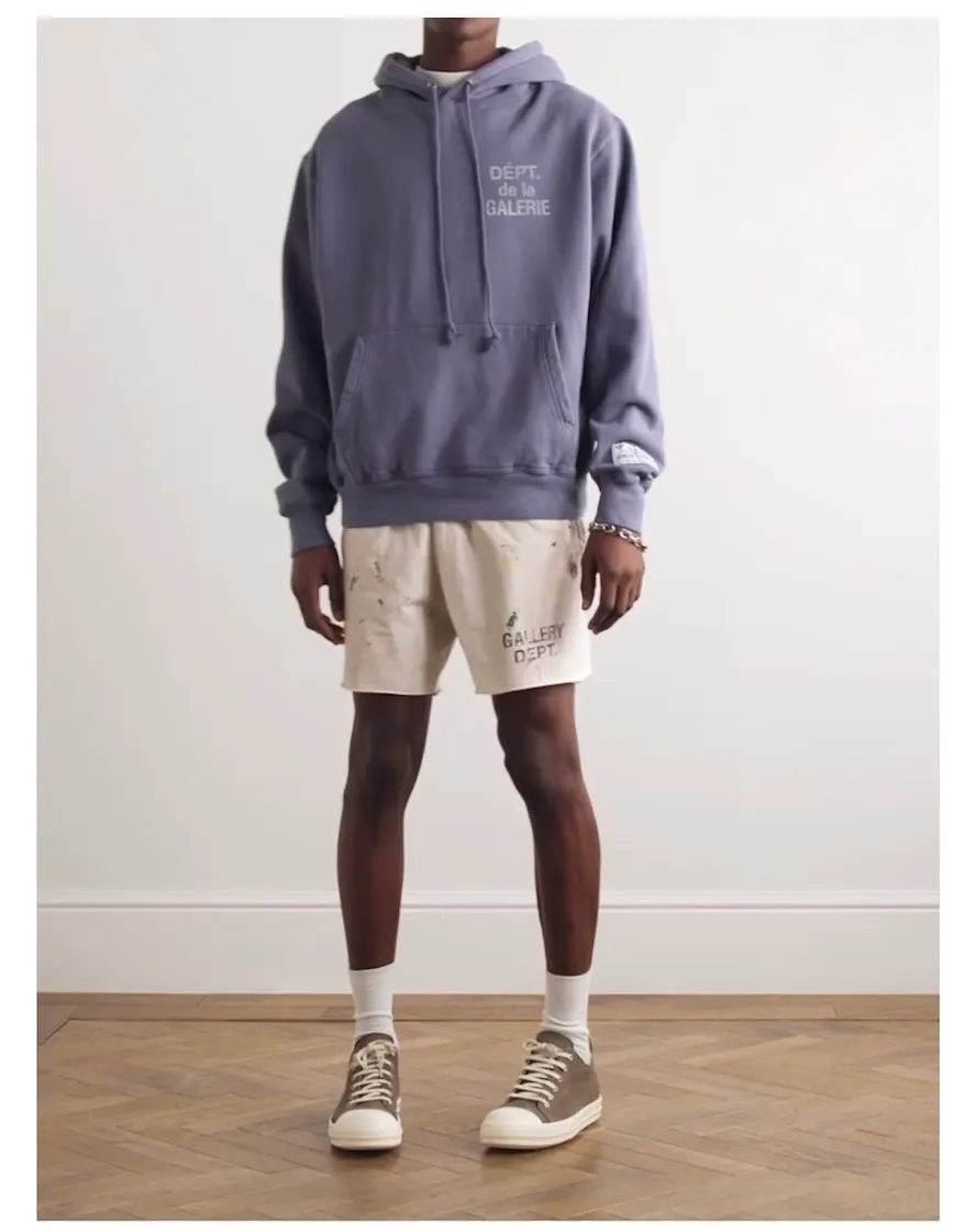Heavy craftsmanship, the first choice for American boys in summer GALLERY DEPT. INSOMNIA SHORTS/WHITE English mud-dyed and ink-splashed shorts, off-white S-XL, super comfortable and breathable fabric, frees the lower body, heavy wash, mud-dyed and distressed, super complex ink-splashed graffiti